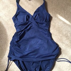 Lands End Two Piece Navy Swimsuit